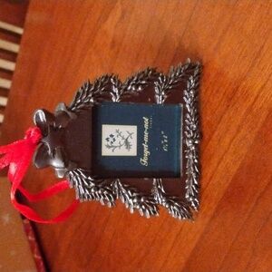 CUTE PEWTER CHRISTMAS TREE PICTURE FRAME/ORNAMENT♥️HP